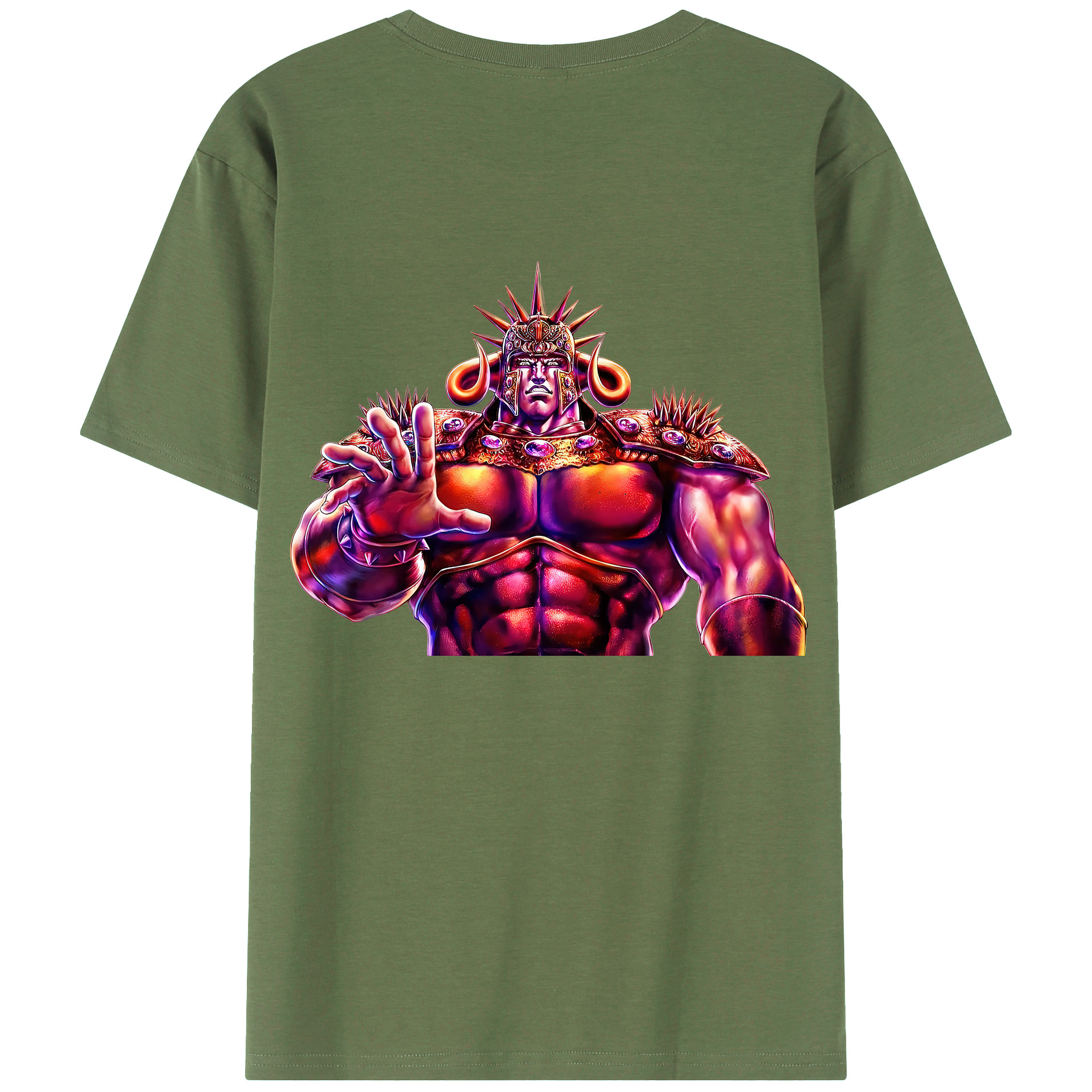 （画像用） 北斗の拳 Fist of the North Star 綿100％ メンズ半袖Tシャツ（バックプリント） 通気性